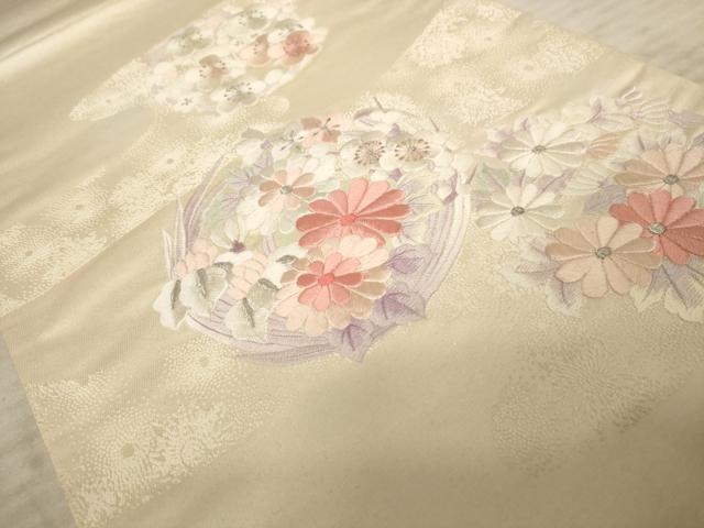 平和屋着物◎西陣 太鼓柄袋帯 刺繍 梅 花 銀糸 正絹 逸品 AAAX4117dt