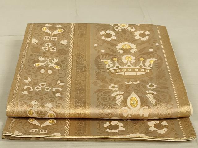 平和屋着物◎六通柄袋帯 花間道 金糸 正絹 逸品 AAAX4210ou