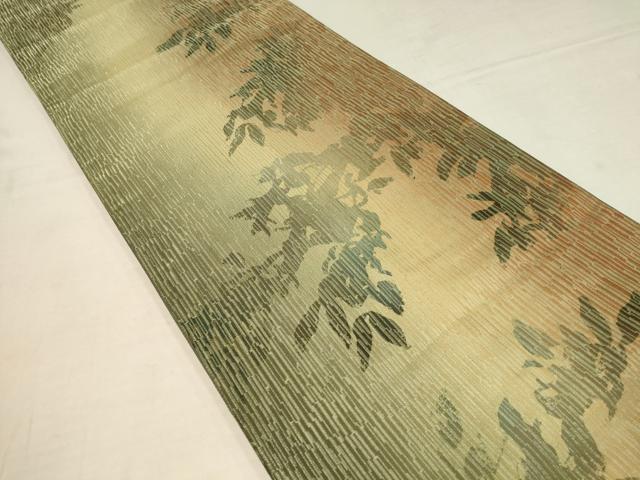 平和屋着物●室華風 全通柄袋帯 枝葉文 正絹 逸品 AAAX4268wj
