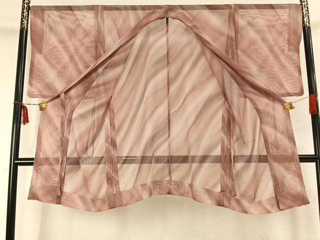 平和屋着物▽道中着 スリーシーズン 春夏秋 塵除け 霞文 ロング丈 正絹 逸品 AAAX5352fy