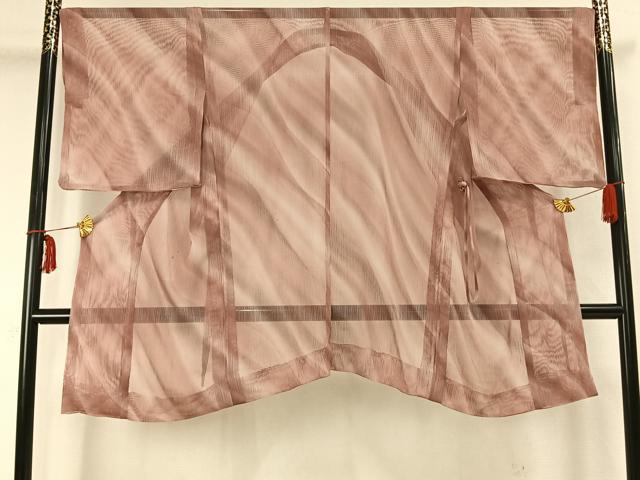 平和屋着物▽道中着 スリーシーズン 春夏秋 塵除け 霞文 ロング丈 正絹 逸品 AAAX5352fy