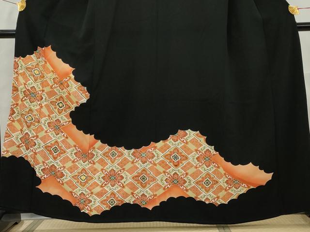 平和屋着物■豪華黒留袖 花菱文 正絹 逸品 AAAX5729cs