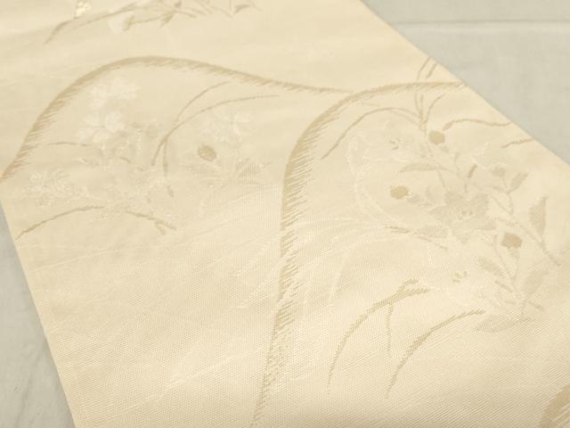 平和屋着物*夏物 六通柄袋帯 遠山花文 金糸 正絹 逸品 AAAX5993ma