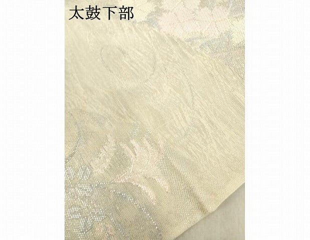 平和屋着物*夏物 六通柄袋帯 雪芝花文 銀糸 正絹 逸品 AAAX6042ma