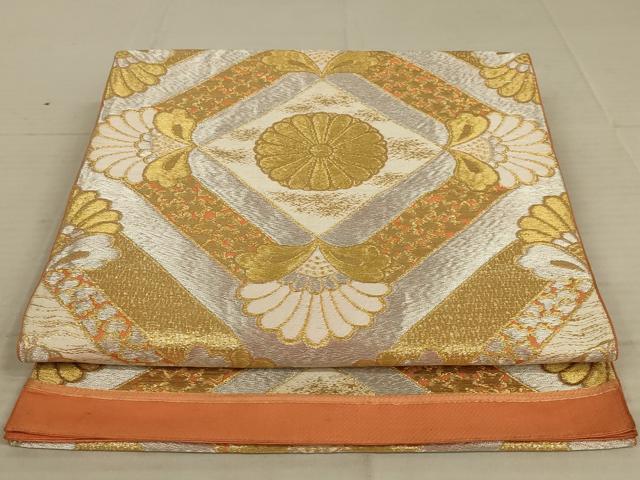 平和屋着物◎六通柄袋帯 唐織 花菱文 金銀糸 正絹 逸品 AAAX6289ou