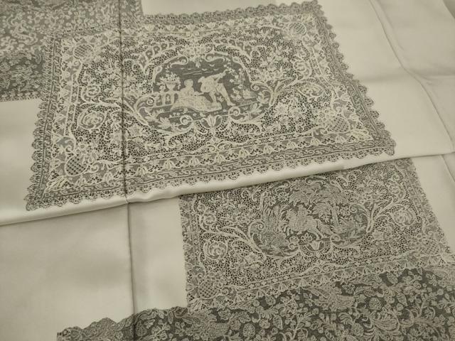 平和屋着物●総刺繍 訪問着 作家物 天目織 人物唐草文 正絹 逸品 AAAX6956ck