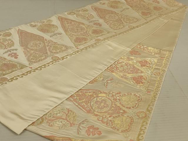 平和屋着物◎六通柄袋帯 古渡華鳥文 金銀糸 正絹 逸品 AAAX7244ou