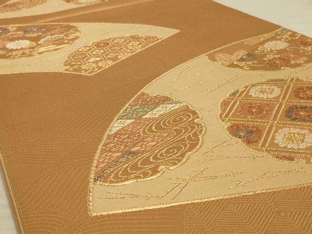 平和屋着物◎六通柄袋帯 地紙花文 金糸 正絹 逸品 AAAX7269ou
