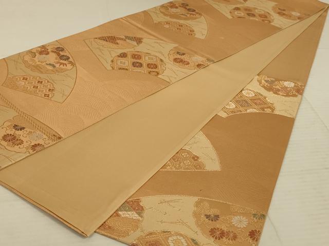 平和屋着物◎六通柄袋帯 地紙花文 金糸 正絹 逸品 AAAX7269ou