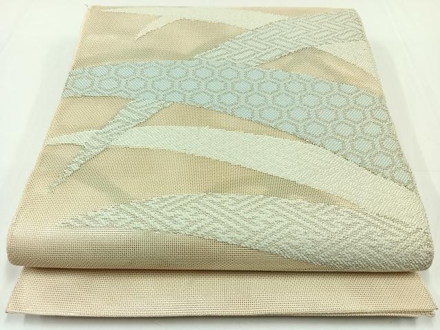平和屋着物*夏物 太鼓柄袋帯 吉祥芝文 銀糸 正絹 逸品 AAAX7662jh