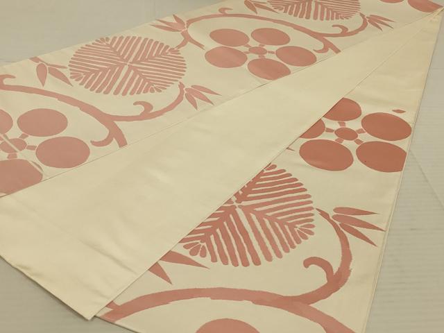 平和屋着物◎六通柄袋帯 花唐草文 正絹 逸品 AAAX7925ou