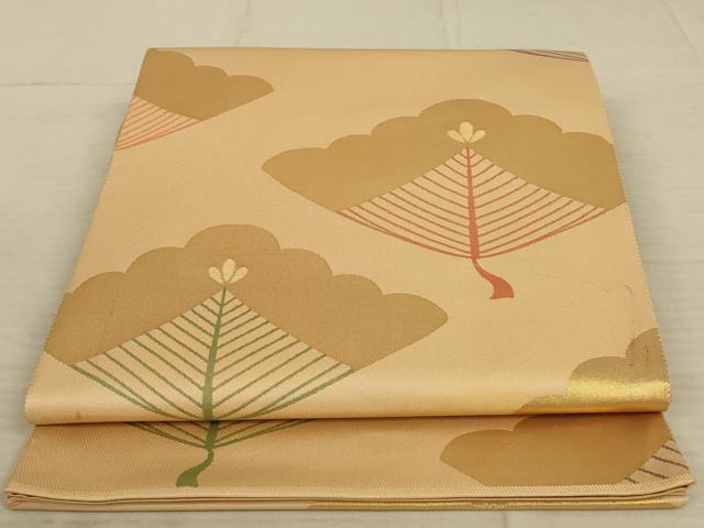 平和屋着物◎全通柄袋帯 松 正絹 逸品 AAAX7927ou