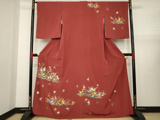 平和屋着物●訪問着 草花文 正絹 逸品 AAAX8322ck