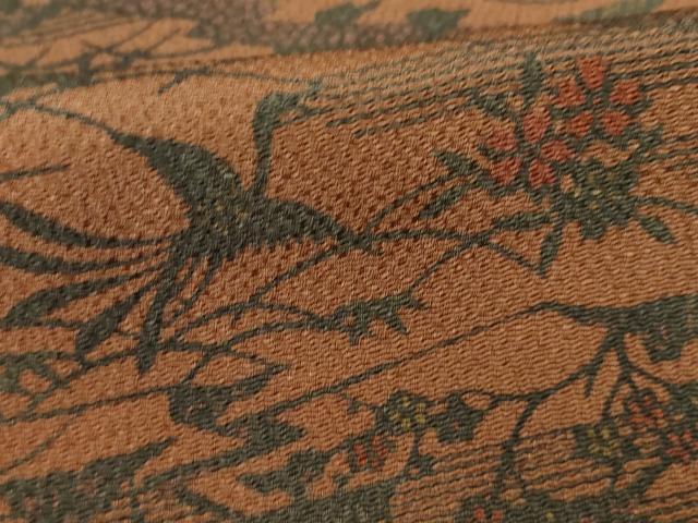 平和屋着物●人間国宝・南部芳松の息子 伝統工芸伝承者彫刻・南部幸雄 型染 小紋 鳳凰花文 正絹 逸品 AAAX8341ck