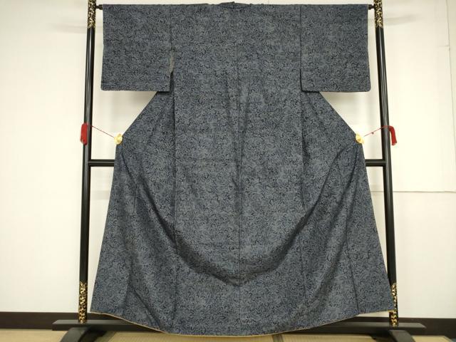 平和屋着物■上質な紬 草花文 正絹 逸品 AAAX8584ma