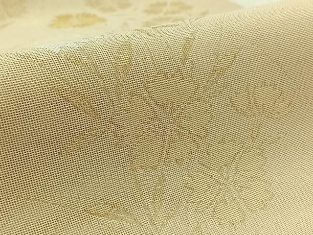 平和屋着物*夏物 六通柄袋帯 草花文 金糸 正絹 逸品 AAAX9430jh