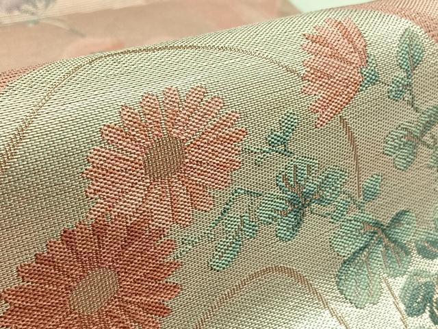 平和屋着物*夏物 六通柄袋帯 蜀江花丸文 銀糸 正絹 逸品 AAAX9451jh