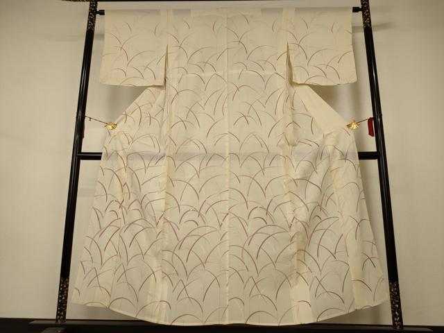 平和屋着物*夏物 小紋 枝葉文 正絹 逸品 AAAX9861jd
