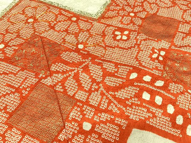 平和屋着物●豪華振袖 駒刺繍 絞り 花菱文 金彩 正絹 逸品 AAAY0027zg