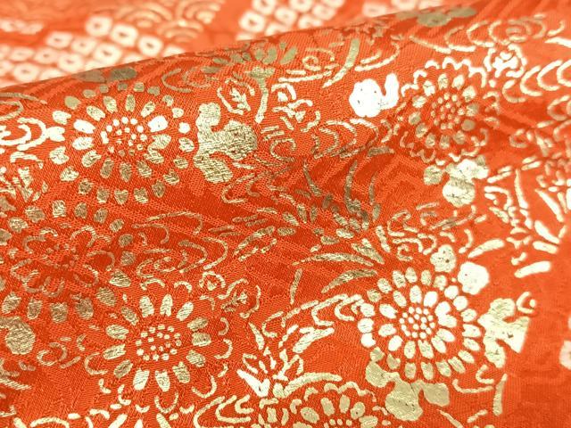 平和屋着物●豪華振袖 駒刺繍 絞り 花菱文 金彩 正絹 逸品 AAAY0027zg