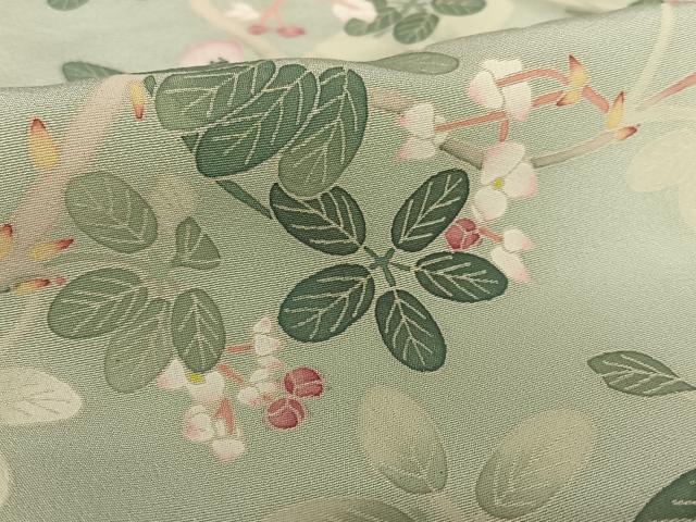 平和屋着物●本加賀友禅作家 東藤岳 訪問着 枝花文 正絹 逸品 AAAY0029zg