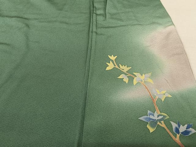 平和屋着物●本加賀友禅作家 梶山伸 訪問着 枝花文 暈し染め 正絹 逸品 AAAY0037zg