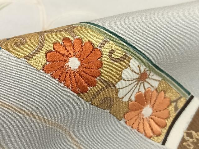 平和屋着物●訪問着 刺繍 草花間道 金彩 正絹 逸品 AAAY0072zg