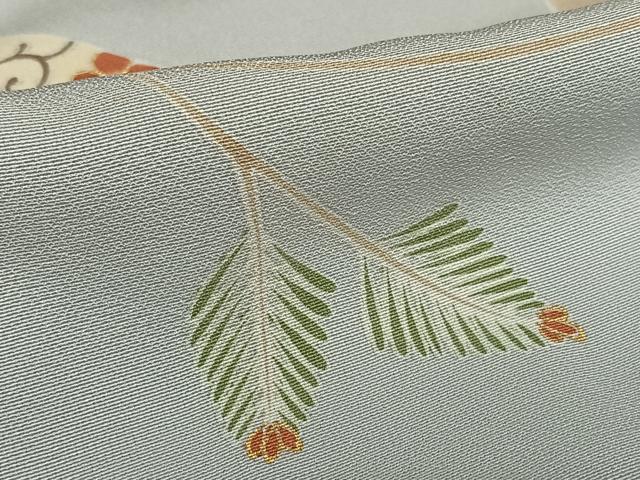 平和屋着物●訪問着 刺繍 草花間道 金彩 正絹 逸品 AAAY0072zg