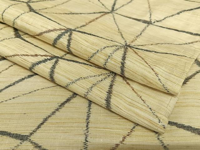 平和屋着物●上質な紬 よろけ麻の葉 正絹 逸品 未使用 AAAY0090zg