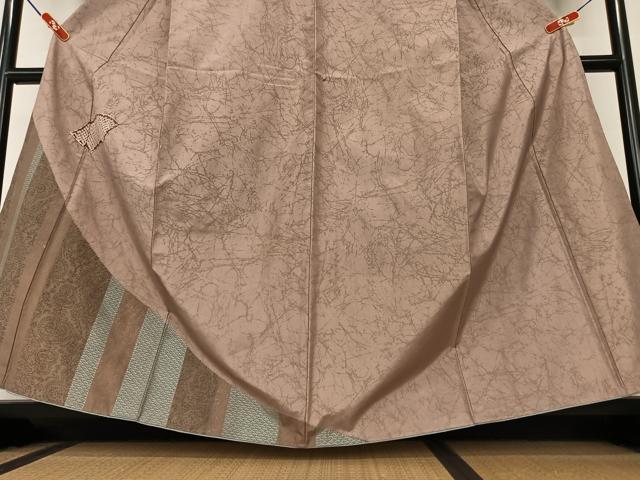 平和屋着物●本場染大島紬 訪問着 絞り 地紙草花間道 金彩 正絹 逸品 AAAY0093zg