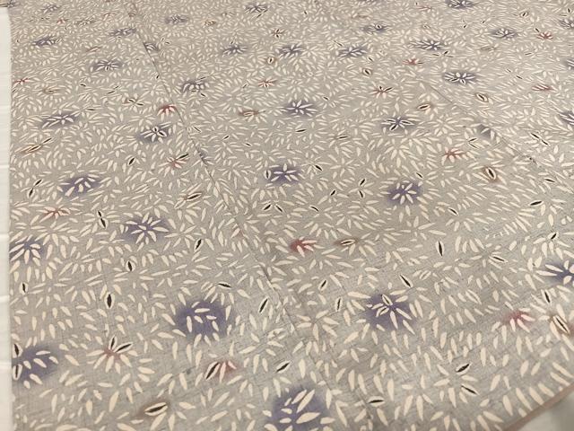 平和屋着物●染色作家 伊砂利彦 型絵染 紬 笹文 暈し染め 正絹 逸品 AAAY0131zg