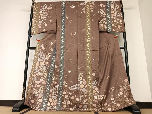 平和屋着物●十日町 名門青柳謹製 訪問着 舞花文 暈し染め 金彩 上代45万円 仮絵羽 正絹 逸品 未使用 AAAY0155zg