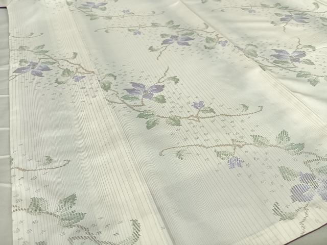 平和屋着物●本場大島紬 白大島 枝花文 ロング丈 正絹 逸品 AAAY0181zg