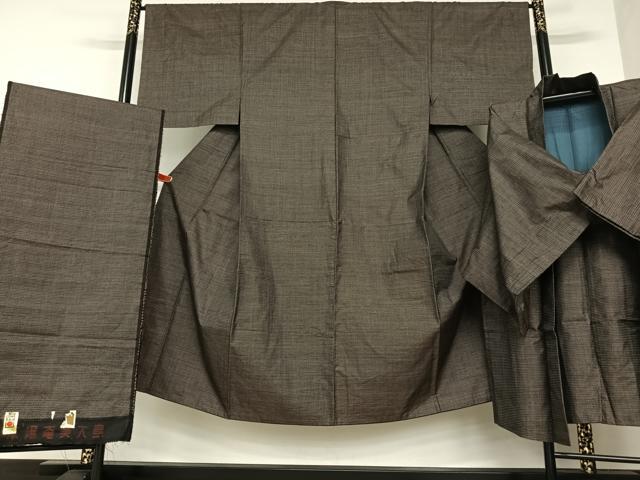 平和屋着物●男性 本場大島紬 アンサンブル 100亀甲 総詰め 証紙付き 正絹 逸品 AAAY0185zg