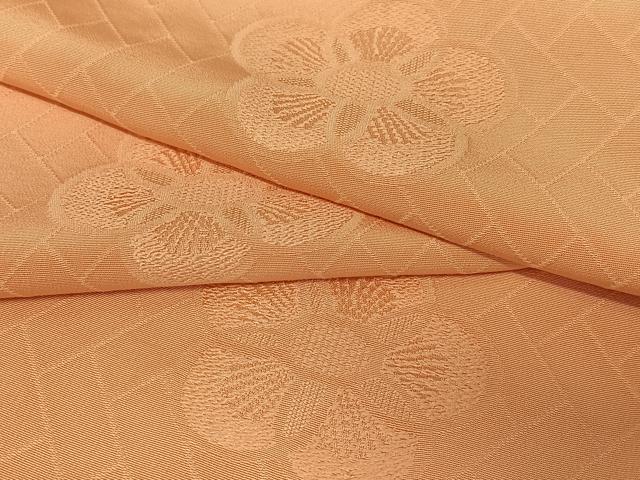 平和屋着物●上質な色無地 舞花地紋 曙色 正絹 逸品 未使用 AAAY0203zg