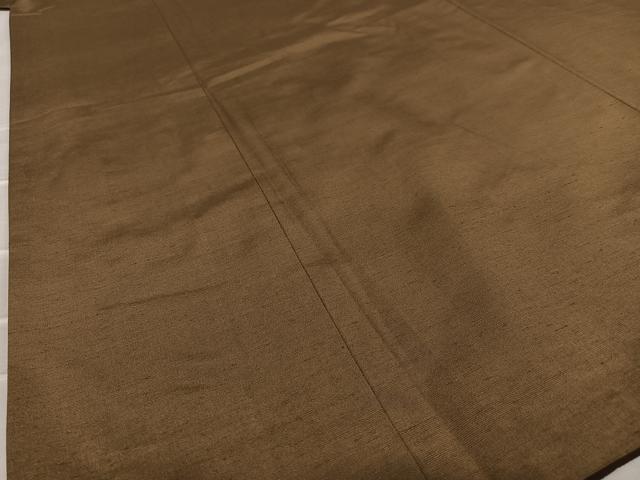 平和屋着物●男性 紬 色無地 黄枯茶色 高島屋扱い 正絹 逸品 AAAY0254zg