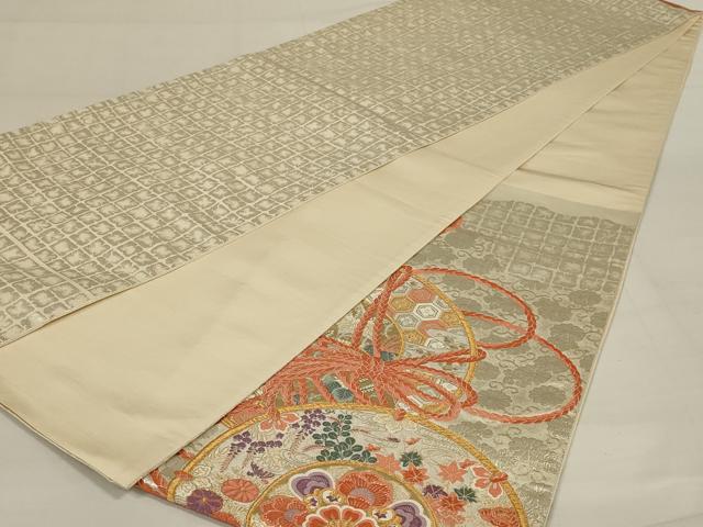 平和屋着物◎太鼓柄袋帯 花鼓文 金銀糸 正絹 逸品 AAAY0829ou