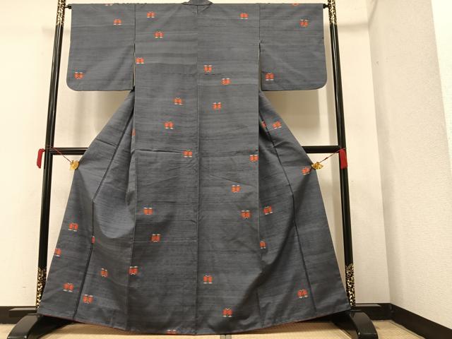平和屋着物■上質な紬 遠州椿 正絹 逸品 AAAY1131ph