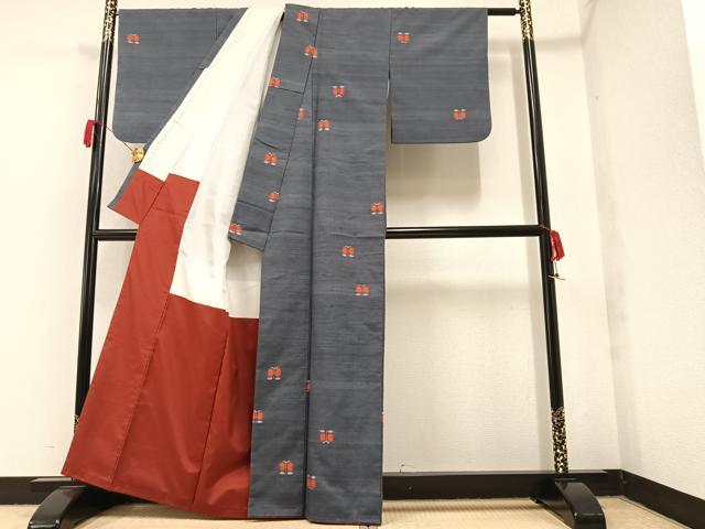 平和屋着物■上質な紬 遠州椿 正絹 逸品 AAAY1131ph