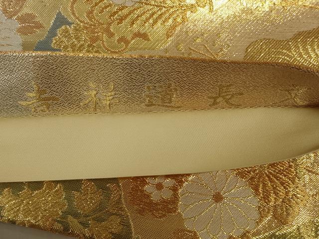 平和屋着物◎六通柄袋帯 吉祥道長文 金糸 正絹 逸品 AAAY1443ou