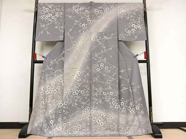 平和屋着物●総刺繍 訪問着 枝桜 金糸 正絹 逸品 AAAY1510np