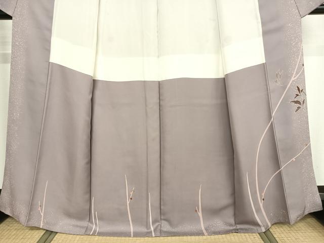 平和屋着物●創業460年・千總 訪問着 牡丹 紅藤色地 金彩 正絹 逸品 AAAY1539np