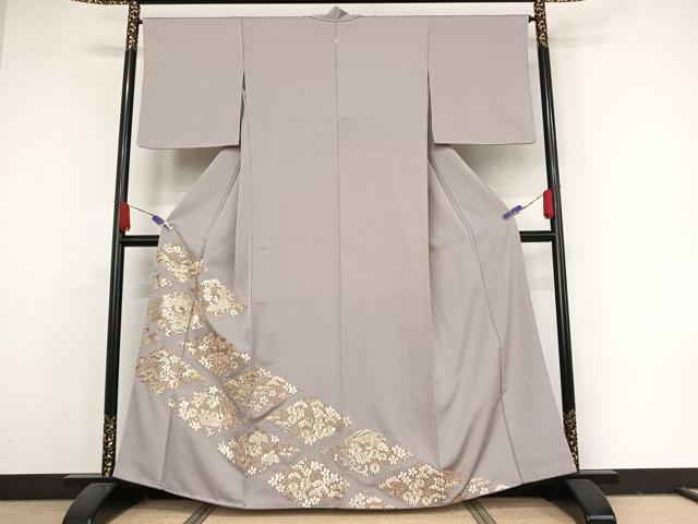 平和屋着物●総刺繍 銀座きしや 色留袖 駒刺繍 鳳凰吉祥文 金糸 正絹 逸品 AAAY1567np