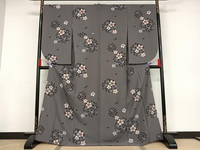 平和屋着物●小振袖 二尺袖 舞花文 洗える着物 AAAY1611np