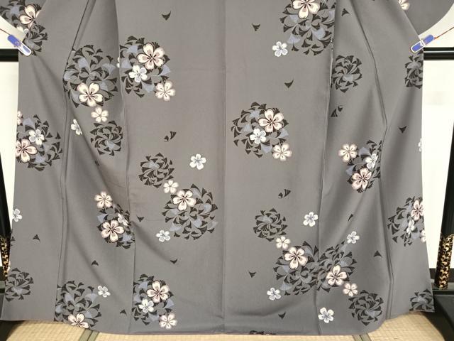 平和屋着物●小振袖 二尺袖 舞花文 洗える着物 AAAY1611np
