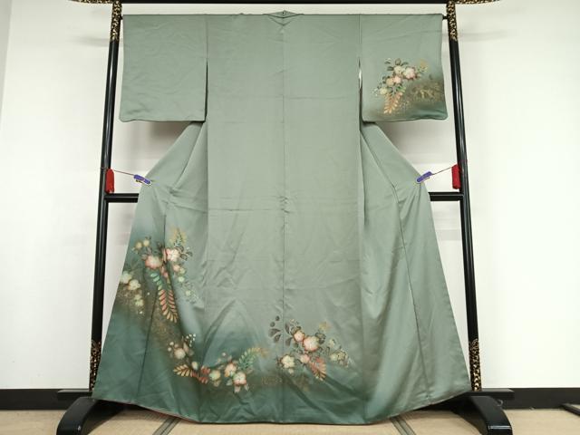 平和屋着物●訪問着 中国三大刺繍 汕頭刺繍 スワトウ刺繍 辻が花 暈し染め 金銀彩 正絹 逸品 AAAY1621np
