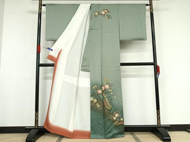 平和屋着物●訪問着 中国三大刺繍 汕頭刺繍 スワトウ刺繍 辻が花 暈し染め 金銀彩 正絹 逸品 AAAY1621np