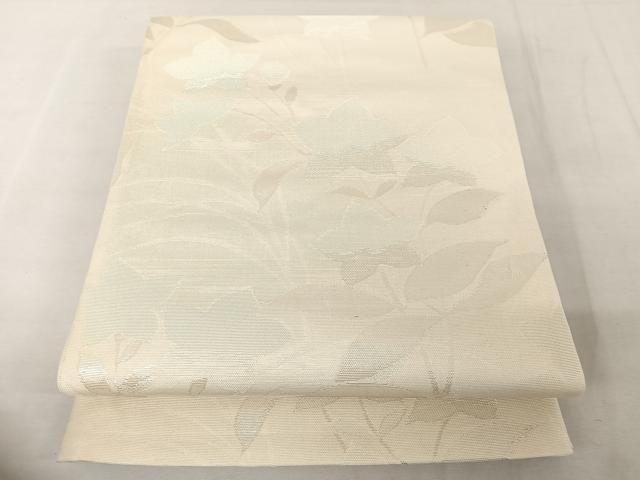 平和屋着物*夏物 六通柄袋帯 枝花文 銀糸 正絹 逸品 AAAY1660np