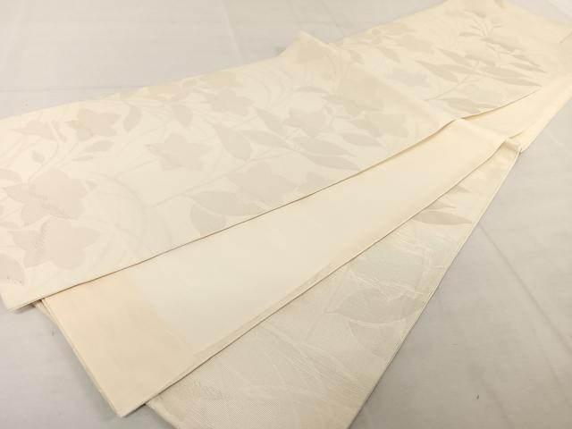平和屋着物*夏物 六通柄袋帯 枝花文 銀糸 正絹 逸品 AAAY1660np
