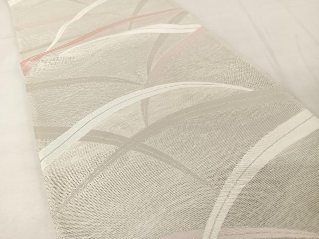 平和屋着物*夏物 六通柄袋帯 芝文 銀糸 正絹 逸品 AAAY1663np
